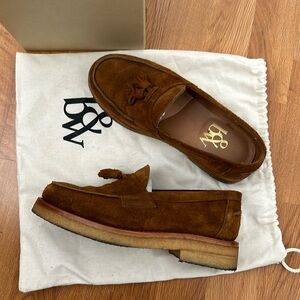 Blackstock & Weber Tassel Loafer in Tobacco Suede (Size7)